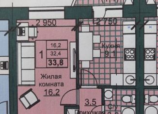 1-ком. квартира на продажу, 33.8 м2, Оренбургская область, Улица Николая Ерышева