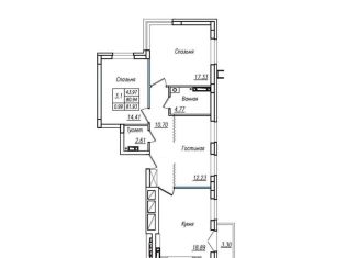 Продаю 3-ком. квартиру, 84.2 м2, Смоленск, улица Александра Степанова, 12