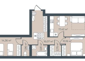 Продажа 2-комнатной квартиры, 70.8 м2, Павловск