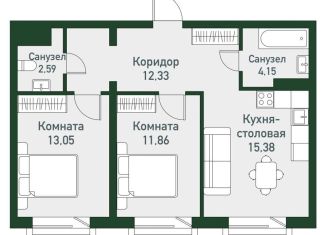 Продажа 3-ком. квартиры, 59.4 м2, Челябинская область