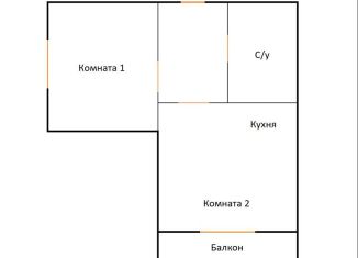 Двухкомнатная квартира на продажу, 40 м2, Новосибирск, улица Серафимовича, 10, метро Площадь Маркса