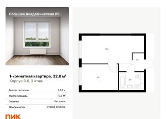 Продается однокомнатная квартира, 32.8 м2, Москва, станция Лихоборы