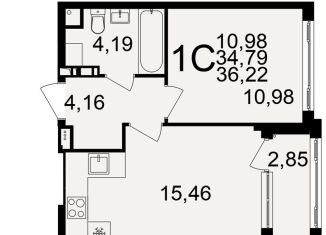 Продажа однокомнатной квартиры, 36.2 м2, Тульская область