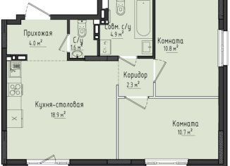 Продается 2-комнатная квартира, 53.7 м2, село Первомайский, жилой комплекс Город Оружейников, 20
