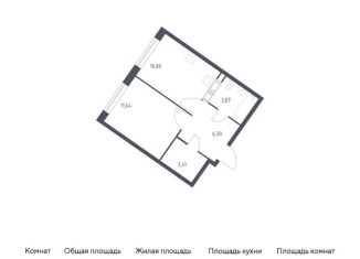 Однокомнатная квартира на продажу, 36 м2, поселение Мосрентген, жилой комплекс Квартал Румянцево, к2