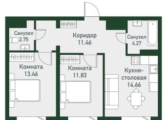 3-ком. квартира на продажу, 58.4 м2, Челябинская область