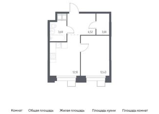 Однокомнатная квартира на продажу, 37.7 м2, Москва, многофункциональный комплекс Тропарево Парк, к2.3