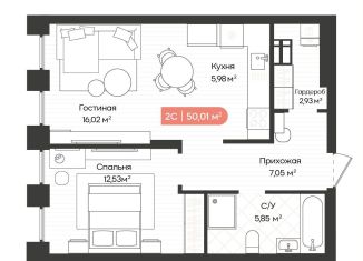 2-ком. квартира на продажу, 50 м2, Новосибирск, Ленинградская улица, 342