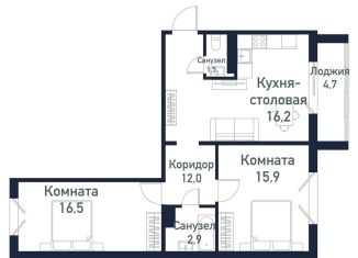 Продается 2-комнатная квартира, 65.2 м2, Челябинская область