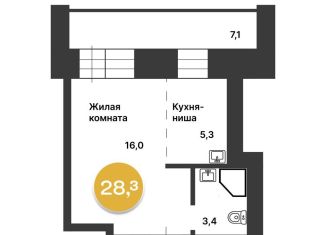 Квартира на продажу студия, 28.4 м2, Благовещенск, Серышевский переулок, 1