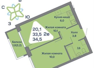 Продаю 2-комнатную квартиру, 34.5 м2, Пермский край