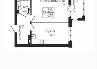 Продажа 1-комнатной квартиры, 45 м2, Ростовская область
