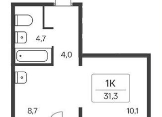 Продам 1-ком. квартиру, 31.3 м2, Новосибирск, Кировский район, улица Сибиряков-Гвардейцев, 53/7