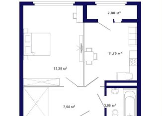 1-комнатная квартира на продажу, 38.1 м2, рабочий поселок Маркова