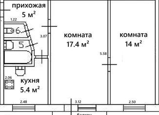 Продается 2-ком. квартира, 45.2 м2, Санкт-Петербург, Софийская улица, Фрунзенский район