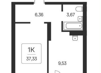Продаю 1-комнатную квартиру, 37.3 м2, Новосибирск, Кировский район, Оловозаводская улица, 6