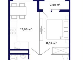 Продается 1-ком. квартира, 37.4 м2, рабочий поселок Маркова