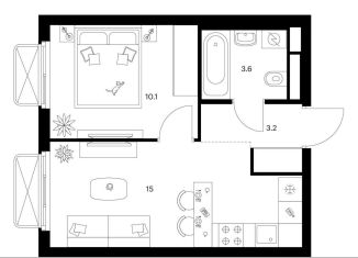 Продаю 1-комнатную квартиру, 31.9 м2, Москва, ВАО