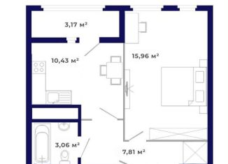 1-комнатная квартира на продажу, 40.4 м2, рабочий поселок Маркова