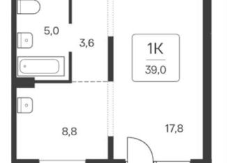 Продается 1-комнатная квартира, 39 м2, Новосибирск, Кировский район, улица Сибиряков-Гвардейцев, 53/7