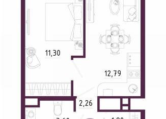 Продажа 1-ком. квартиры, 31.9 м2, Тула, Пряничная улица, 7