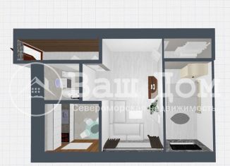 2-ком. квартира на продажу, 43.8 м2, Североморск, Пионерская улица, 26