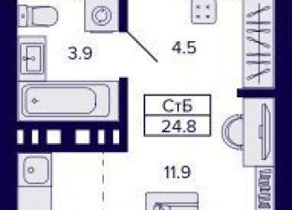 Продам квартиру студию, 24.8 м2, Новосибирск, Кировский район