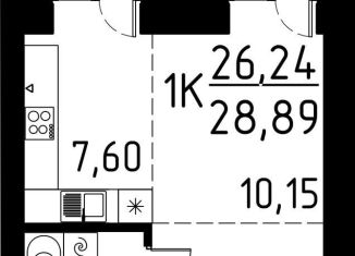 Продаю 1-ком. квартиру, 28.9 м2, деревня Кисловка, улица Марины Цветаевой, 42