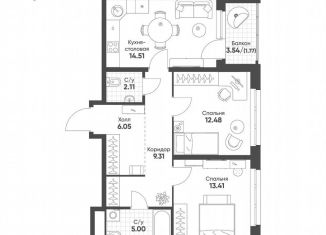 Продается 2-комнатная квартира, 64.7 м2, Екатеринбург
