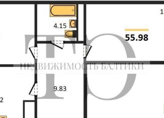 Продам 2-ком. квартиру, 56 м2, Калининград, Новгородская улица, 3Ак5, Центральный район