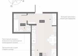 Продажа квартиры студии, 28 м2, Санкт-Петербург, Коломяжский проспект, 4