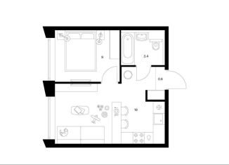 1-комнатная квартира на продажу, 32 м2, Москва, район Западное Дегунино
