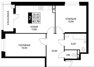 Продажа 2-ком. квартиры, 67.7 м2, Ростов-на-Дону, Берберовская улица, 17с1