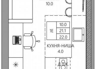 Продам квартиру студию, 22 м2, Пермь, Парковый проспект, 36В