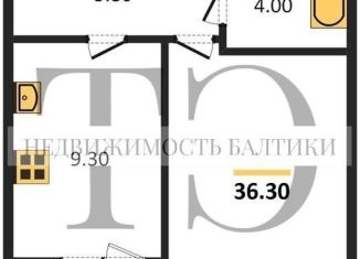 Продажа 1-комнатной квартиры, 36.3 м2, Калининград, Новгородская улица, 3Ак6, Центральный район