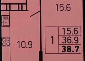 1-ком. квартира на продажу, 38 м2, Краснодар, улица имени Героя Георгия Бочарникова, микрорайон Губернский
