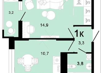 Продам однокомнатную квартиру, 35.9 м2, Горячий Ключ, улица Ярославского, 111А