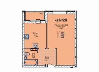 Продам однокомнатную квартиру, 41.6 м2, сельский посёлок Новинки, Инженерный проезд, 7к2, ЖК Стрижи