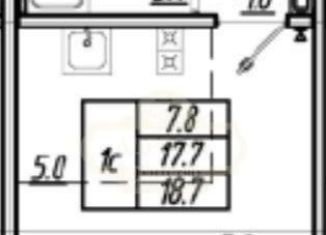 Квартира на продажу студия, 20 м2, Санкт-Петербург, Чарушинская улица, 26к1, муниципальный округ Полюстрово