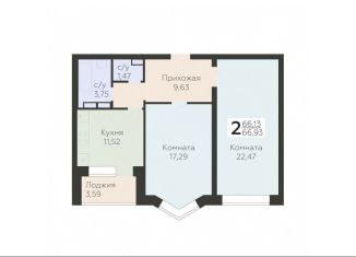 Продажа 2-комнатной квартиры, 66.9 м2, Орёл, улица Панчука, 83Б, Заводской район