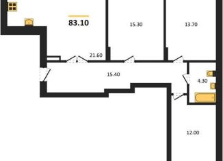 3-ком. квартира на продажу, 83.1 м2, Калининград, Акварельная улица, Московский район