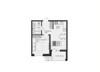 Продам 1-ком. квартиру, 36.2 м2, посёлок Берёзовый