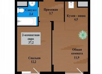 Продается 2-ком. квартира, 37.2 м2, Чита