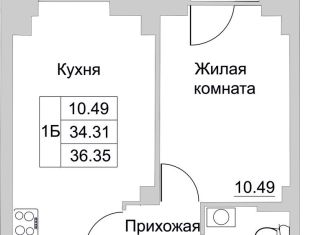 Продается 1-комнатная квартира, 36.4 м2, деревня Борисовичи, улица Героя России Досягаева, 3