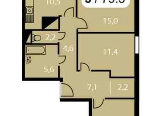 Продам 3-комнатную квартиру, 76 м2, Раменское, Высоковольтная улица, 21, ЖК Парк на Фабричной