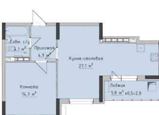 2-комнатная квартира на продажу, 54 м2, Ижевск, ЖК Холмогоровский