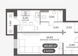 Продам 1-ком. квартиру, 48 м2, Красноярск, Октябрьский район, Свободный проспект, 2