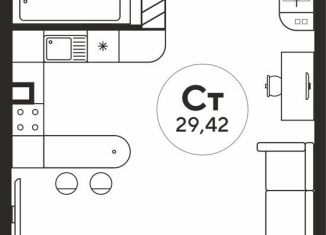 Продам квартиру студию, 29 м2, Ростов-на-Дону, Ашхабадский переулок, 2/46, ЖК Ленина, 46