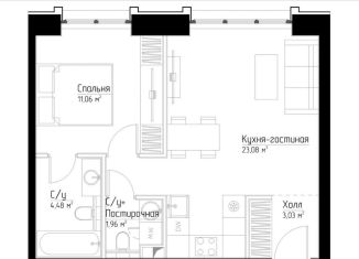Продаю 1-комнатную квартиру, 44 м2, Москва, Дубининская улица, 59к3, метро Серпуховская