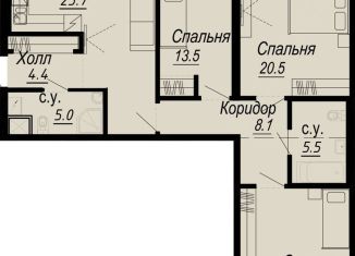 Продам 3-ком. квартиру, 102 м2, Санкт-Петербург, муниципальный округ Аптекарский Остров